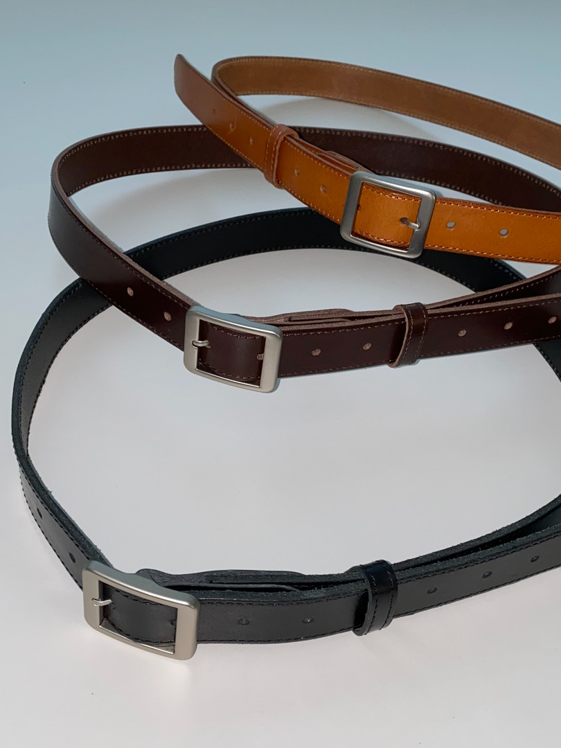 Square leather belt