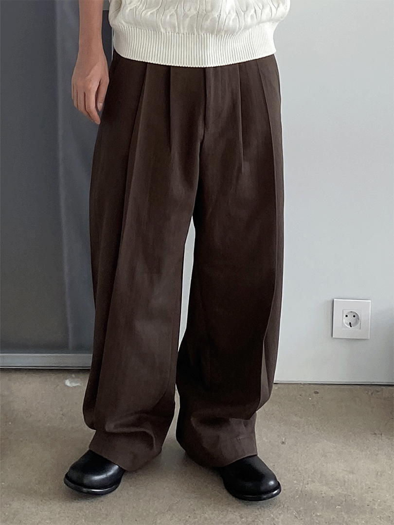 Lard pintuck wide pants