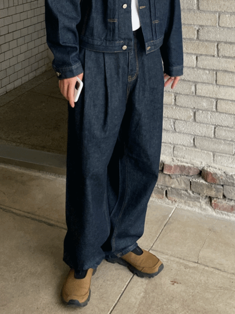 PIN two tuck wide denim [set-up]